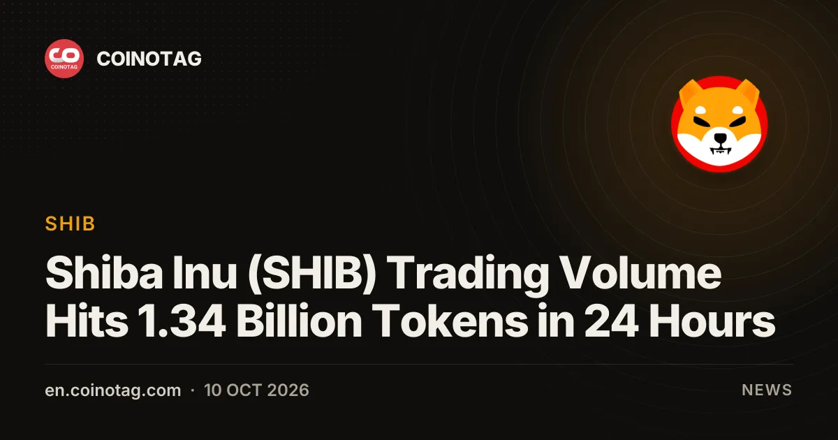 Shiba Inu (SHIB) verzeichnet 1,34 Milliarden Token an 24-Stunden-Handelsvolumen