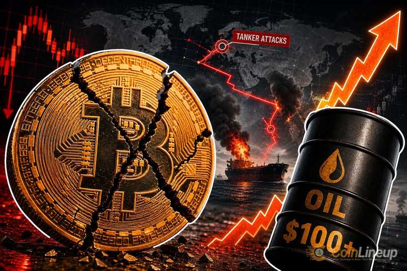 油價因油輪遇襲飆破 100 美元後,Bitcoin 跌破 69,500 美元