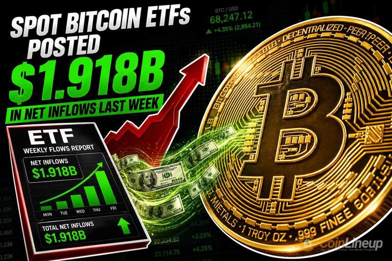 U.S. Spot Bitcoin ETFs Recorded $1.918 Billion in Net Inflows Last Week