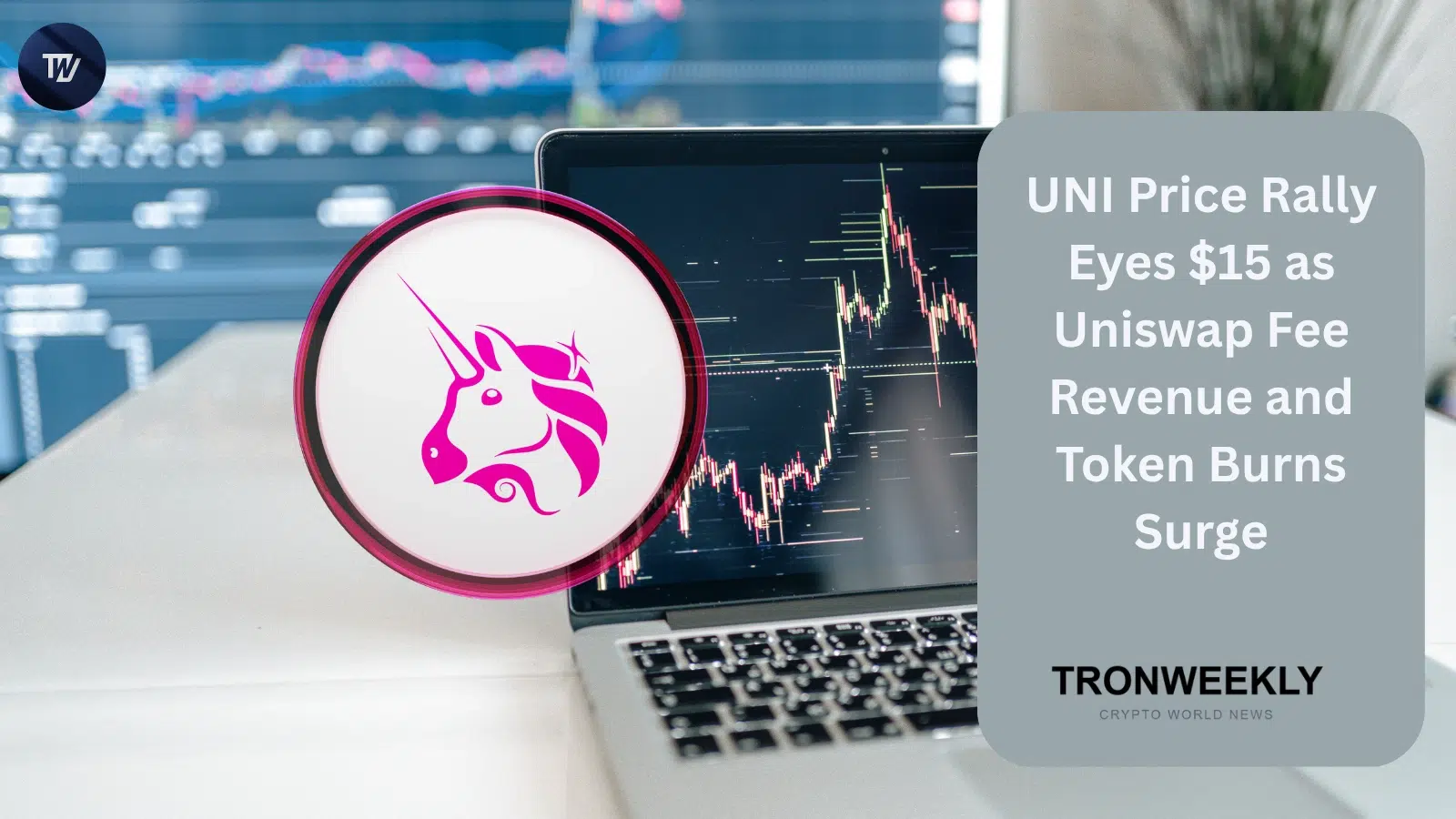 Ралли UNI нацелено на $15 на фоне роста комиссионных доходов Uniswap и рекордного сожжения токенов