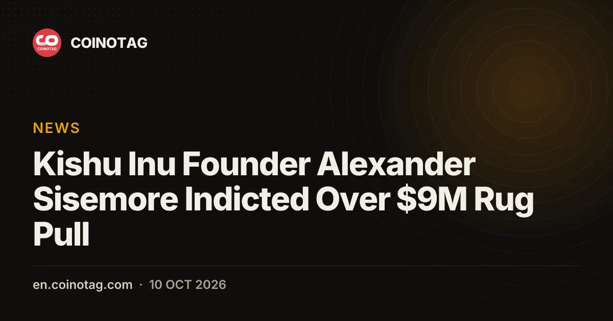Fundador de Kishu Inu, Alexander Sisemore, acusado formalmente por un rug pull de 9 millones de dólares