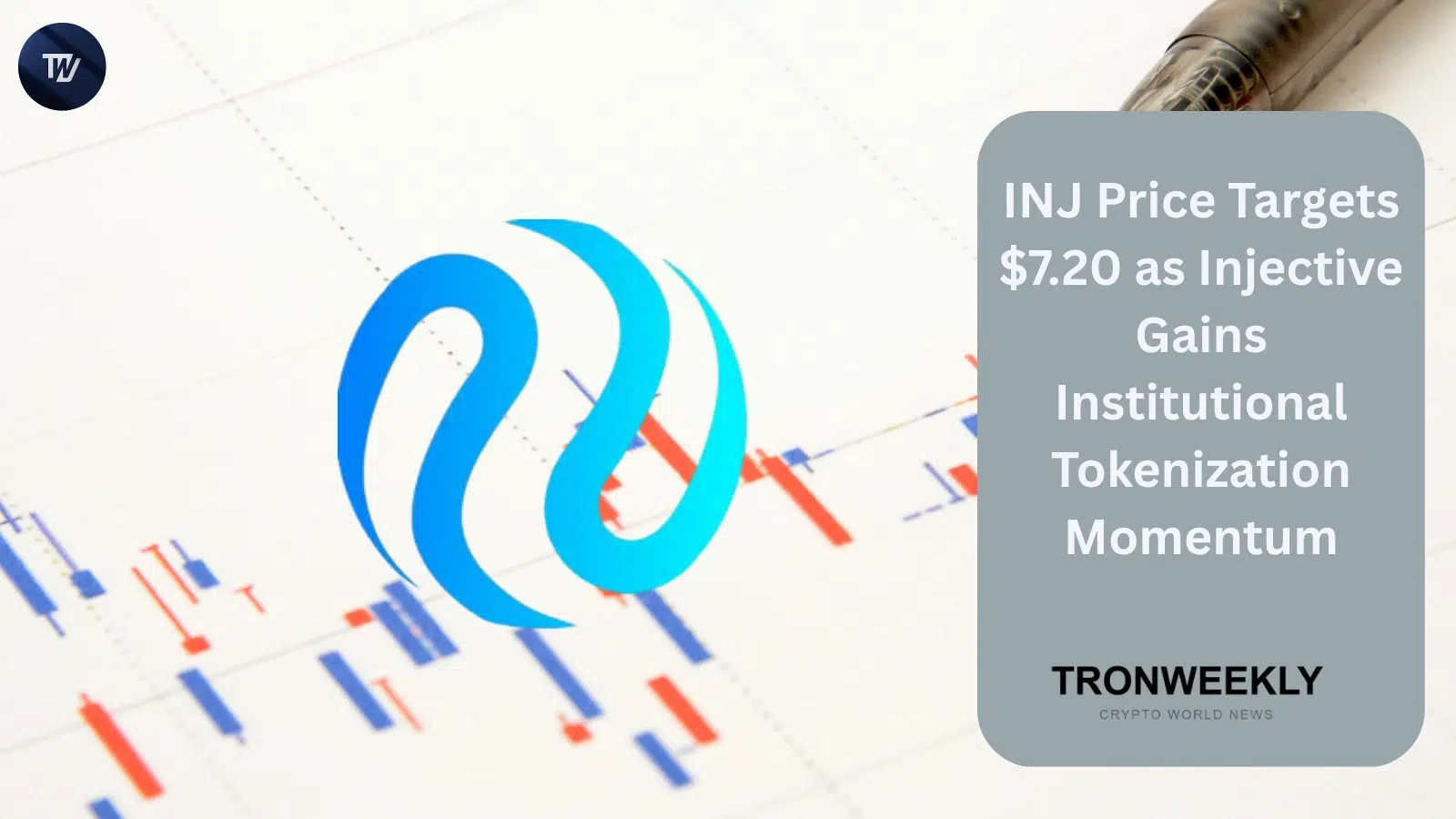 Injective (INJ) punta a $7,20 mentre si forma il doppio minimo e la tokenizzazione registrata presso la SEC prende slancio