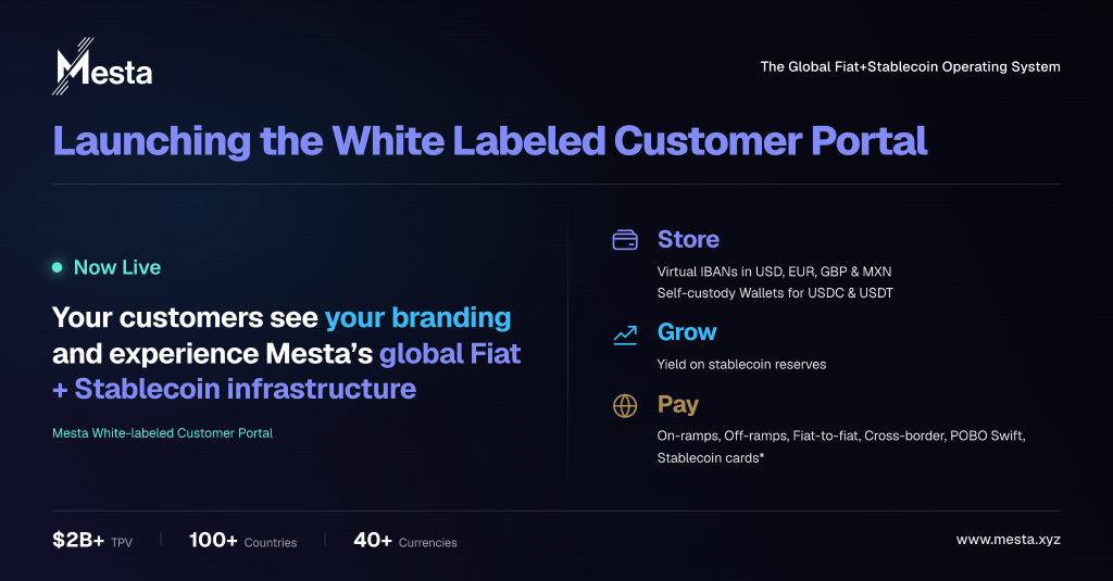 Mesta Launches White-Labeled Customer Portal as Infrastructure Emerges as the Next Frontier in Global Payments