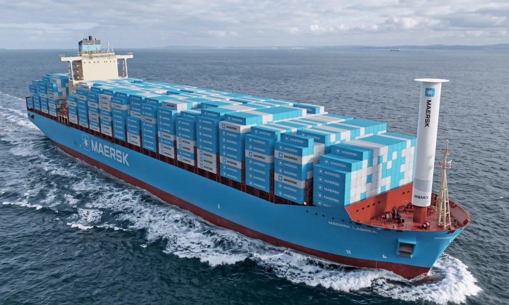 Maersk va tester une voile rotor sur un porte-conteneurs dans le cadre d'un projet pilote de propulsion assistée par le vent