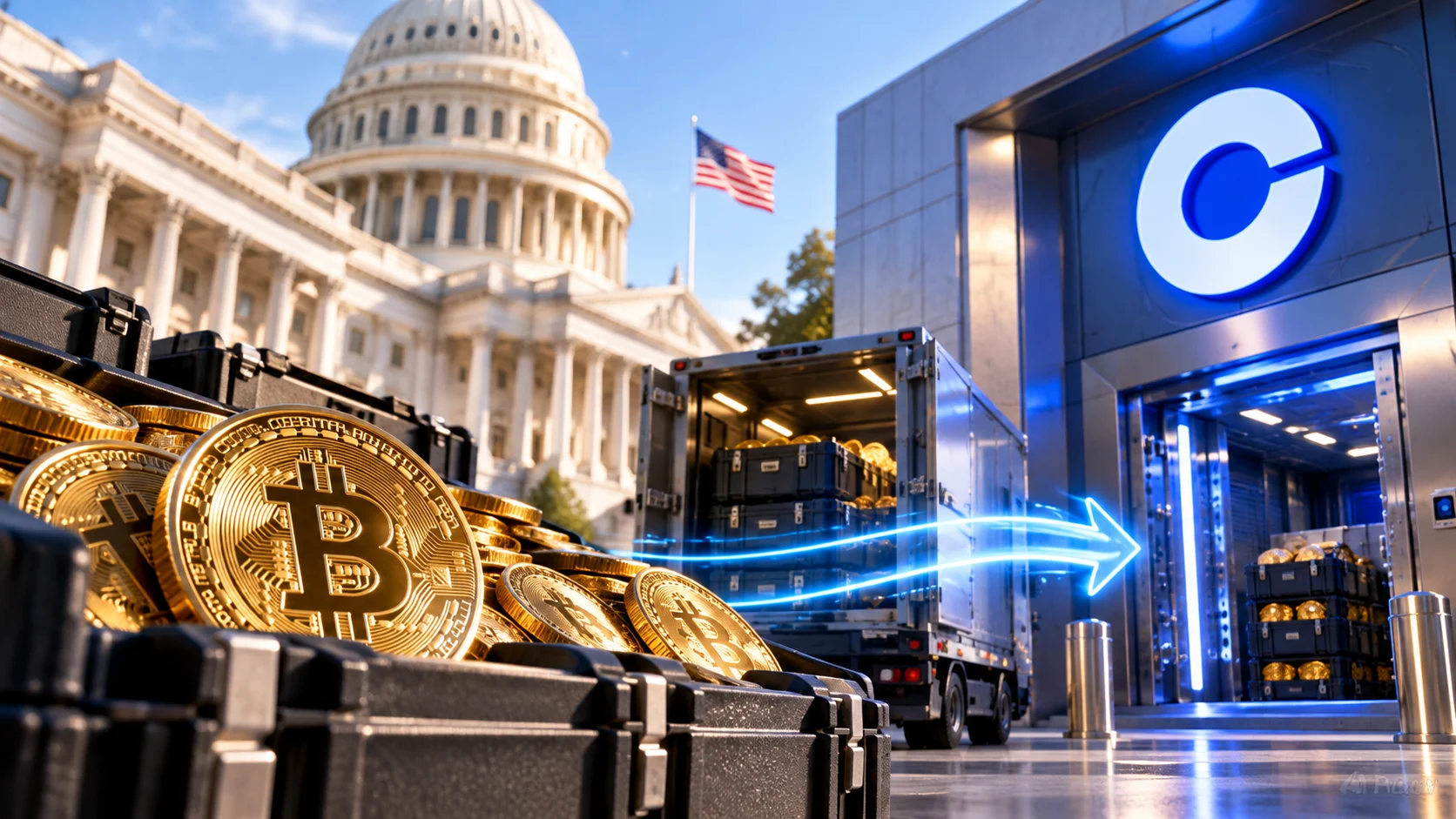 Правительство США перевело еще биткоинов на $1 млрд в Coinbase Prime после перевода на $770 млн