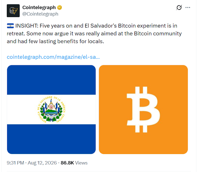 L’esperimento Bitcoin di El Salvador arretra cinque anni dopo aver reso BTC moneta a corso legale