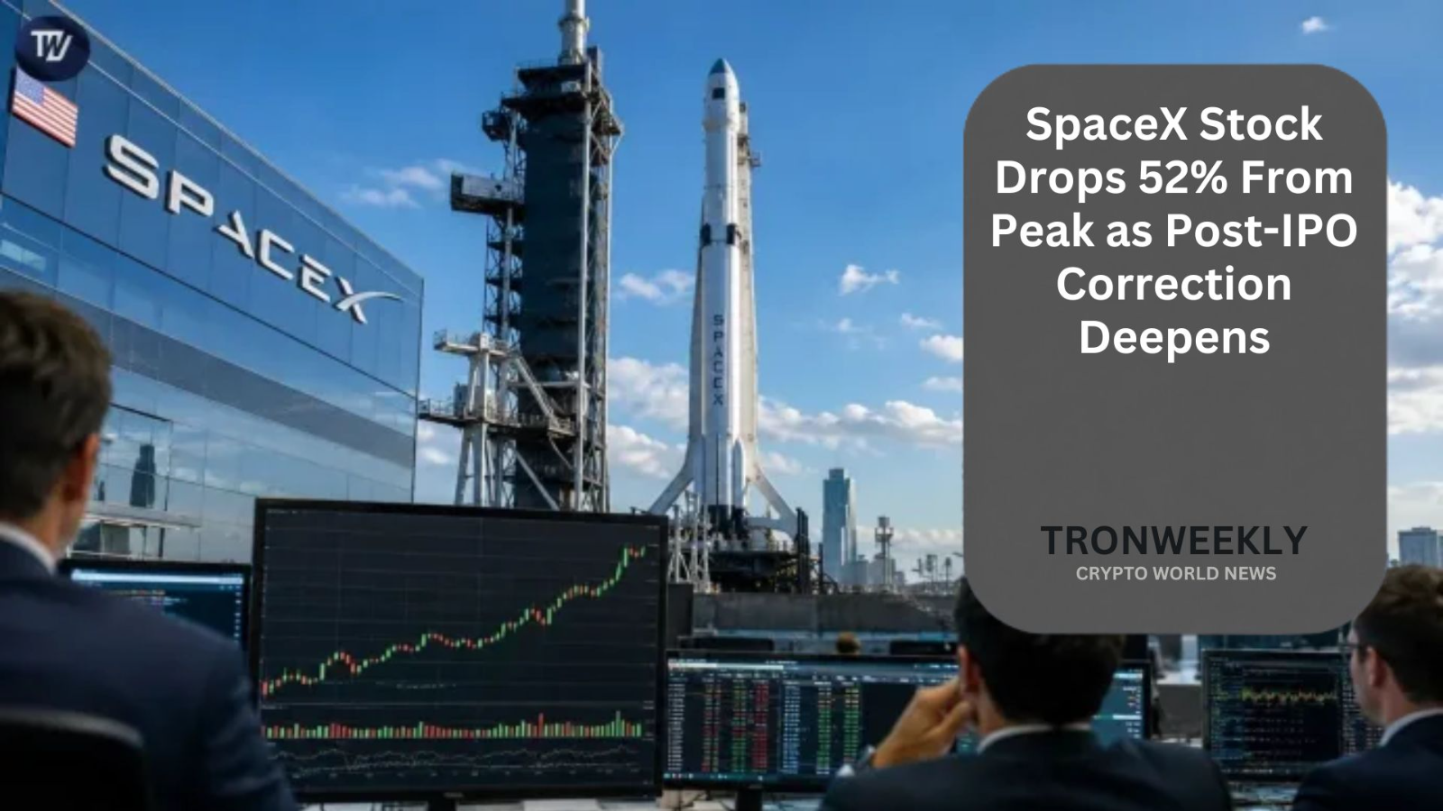 SpaceX Stock Falls 52% From Peak as Post-IPO Correction Deepens