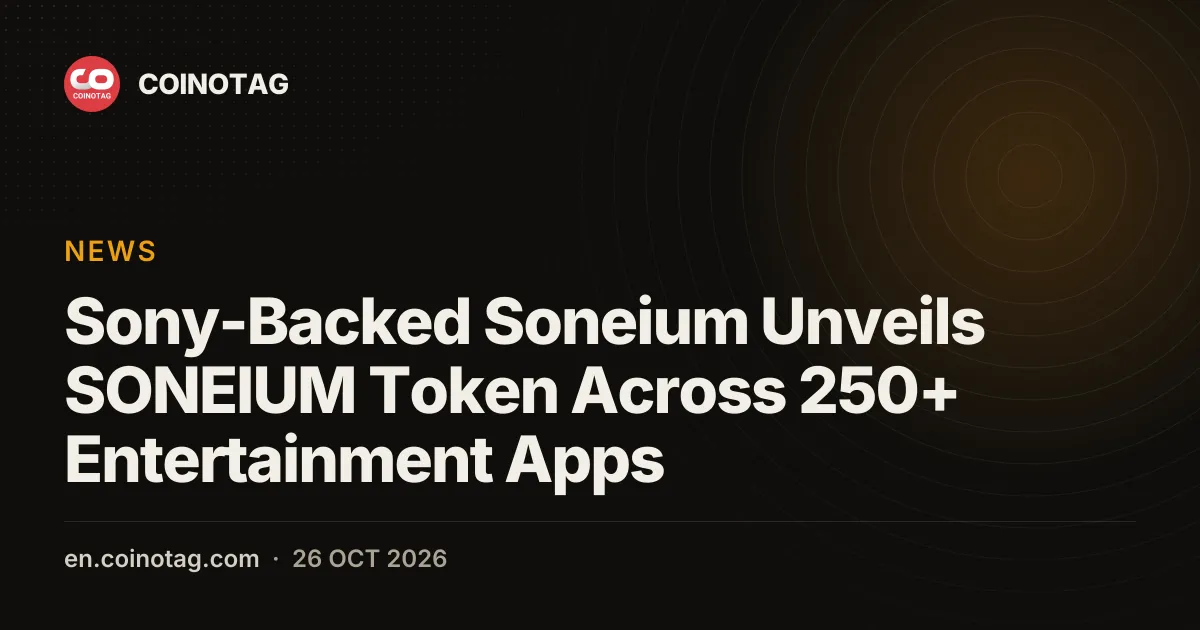 Soneium при поддержке Sony представляет токен SONEIUM для более чем 250 развлекательных приложений