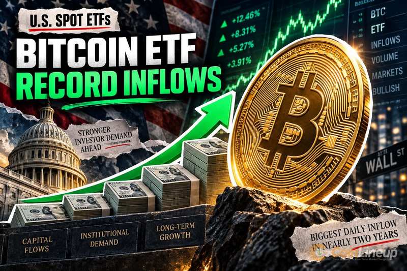 U.S. Spot Bitcoin ETFs Record Biggest Single-Day Net Inflow in Nearly Two Years