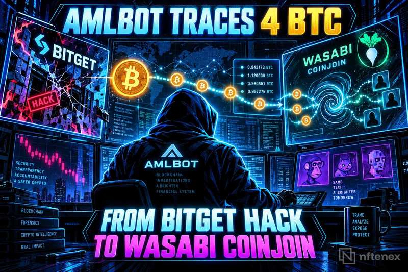 AMLBot отследил 4 BTC из взлома Bitget в Wasabi CoinJoin