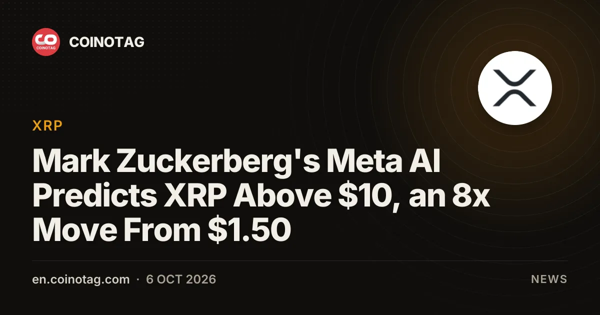 Meta AI описала сценарий роста XRP выше 10 долларов до конца 2026 года — восьмикратный рост с уровня 1,50 доллара