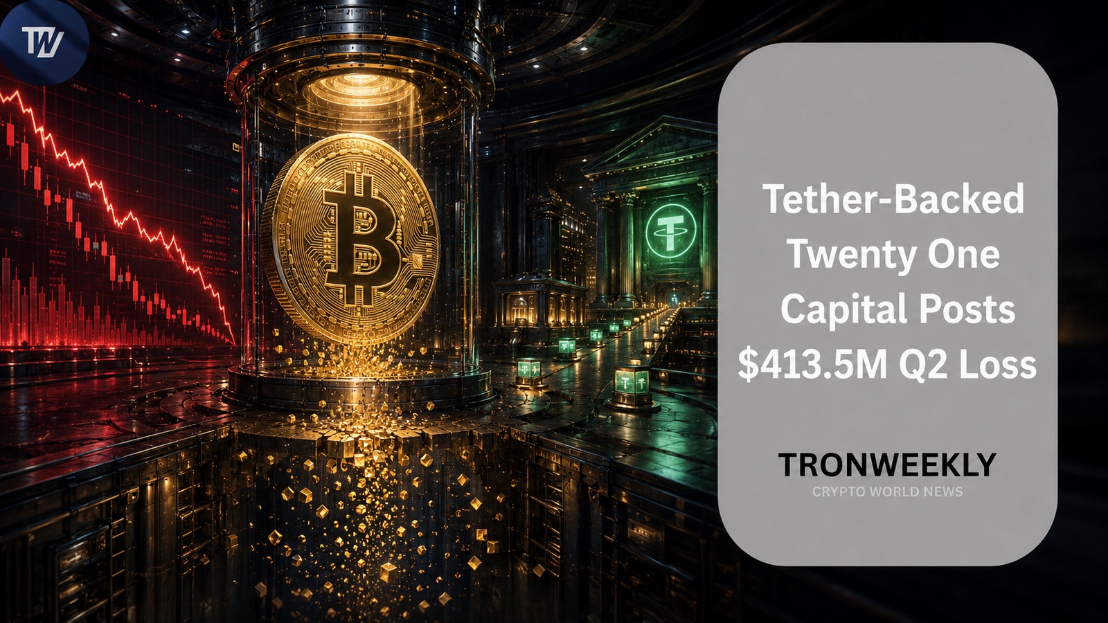 Twenty One Capital registra una perdita di $413,5 milioni nel secondo trimestre per il calo delle riserve in Bitcoin