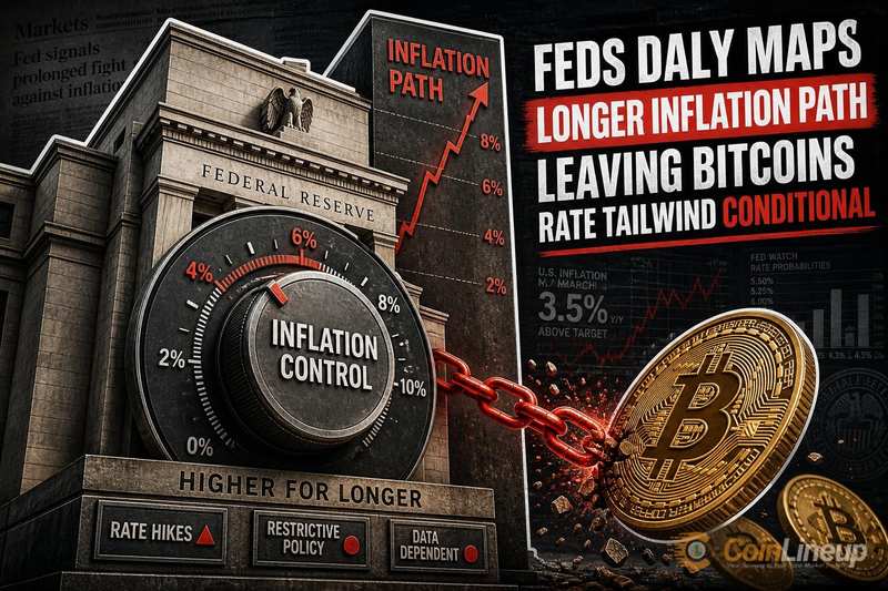 Fed's Daly Maps Longer Inflation Path, Leaving Bitcoin's Rate Tailwind Conditional