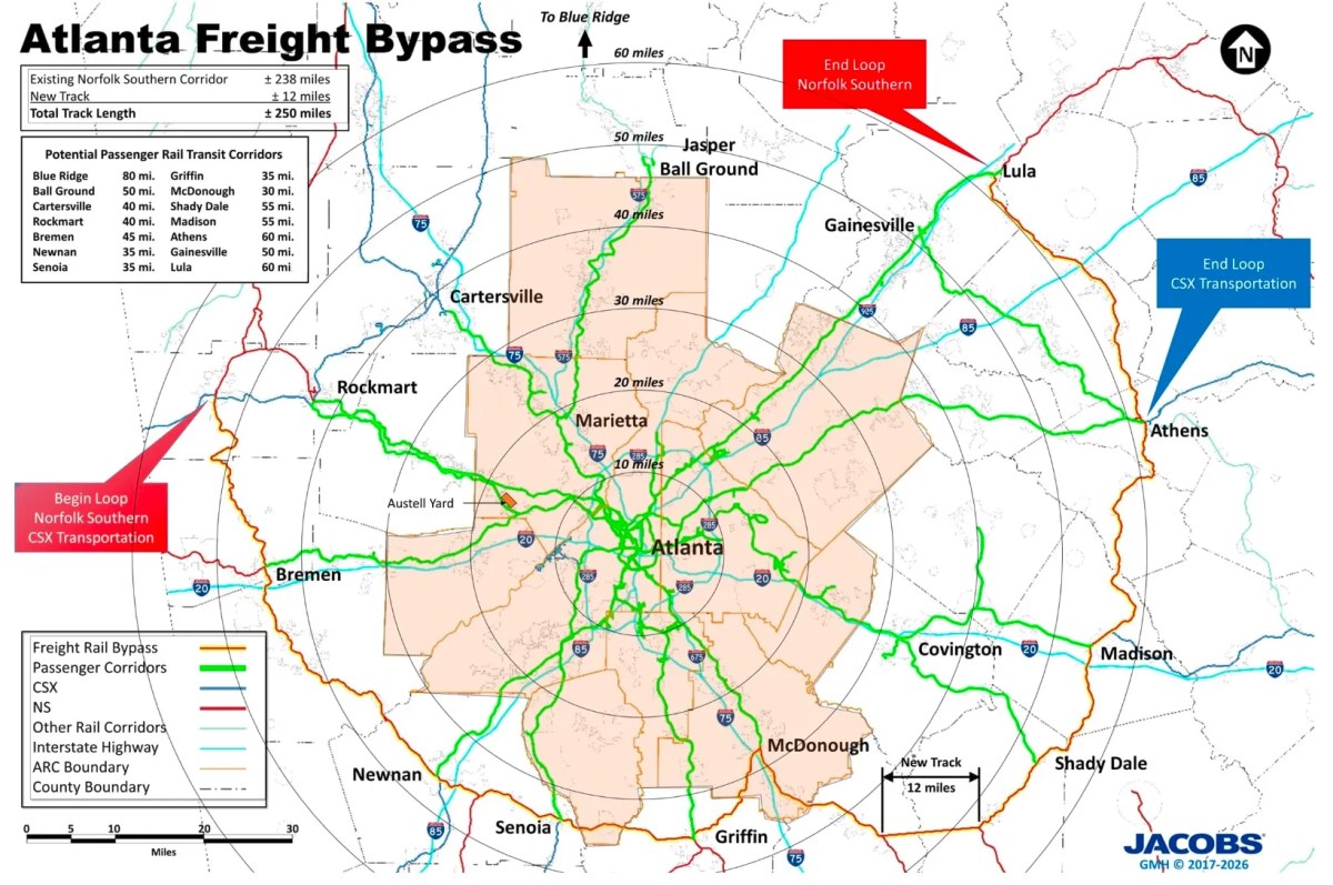Megafuzja UP–NS wskrzesza propozycję rozbudowy kolei pasażerskiej w Atlancie — z wątkiem transportu ciężarowego