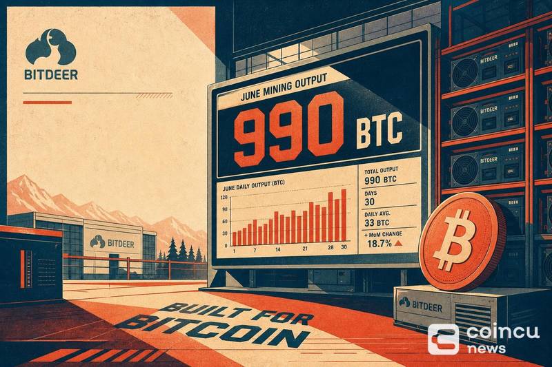 Bitdeer сообщила о рекордной добыче 990 BTC в июне на фоне роста хешрейта до 73 EH/s