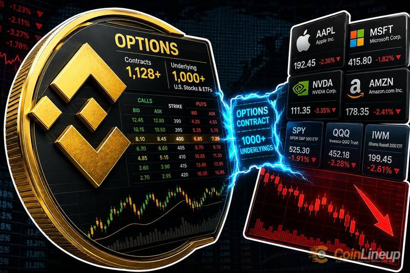 Binance добавляет опционы на более чем 1,000 акций США и ETF