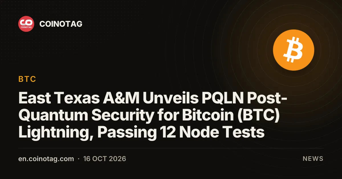 Университет East Texas A&M представил PQLN — постквантовую защиту для Lightning-сети Bitcoin (BTC), успешно прошедшую 12 тестов узлов