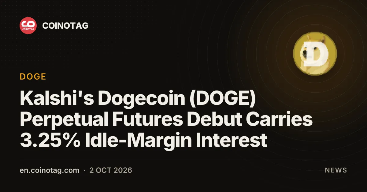 Kalshi lancia i perpetual futures su Dogecoin (DOGE) sotto il quadro della CFTC con un interesse del 3,25% sul margine inattivo