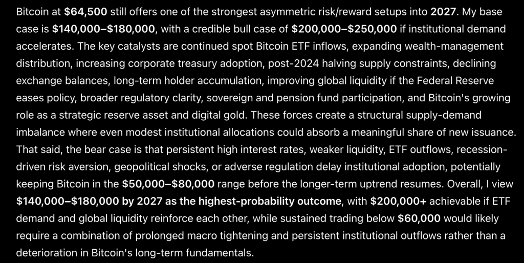 Sam Altman 的 ChatGPT AI 將 $64,500 的 Bitcoin 視為 2027 年布局