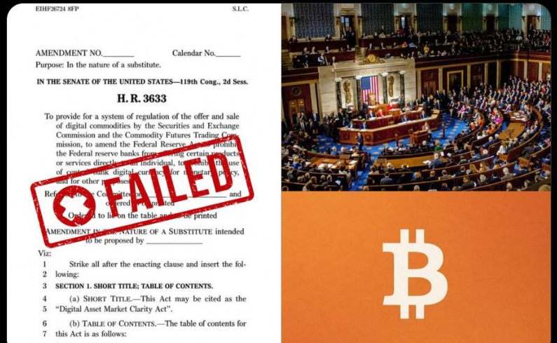 CLARITY Act Stalls in Senate After 49-50 Cloture Vote Falls Short of 60-Vote Threshold