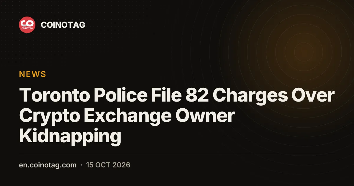Policja w Toronto postawiła 82 zarzuty w sprawie porwania właściciela giełdy kryptowalut