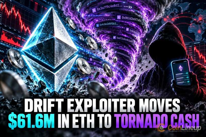 Mutmaßlicher Drift-Exploiter bewegt 61,6 Millionen US-Dollar in ETH über Tornado Cash