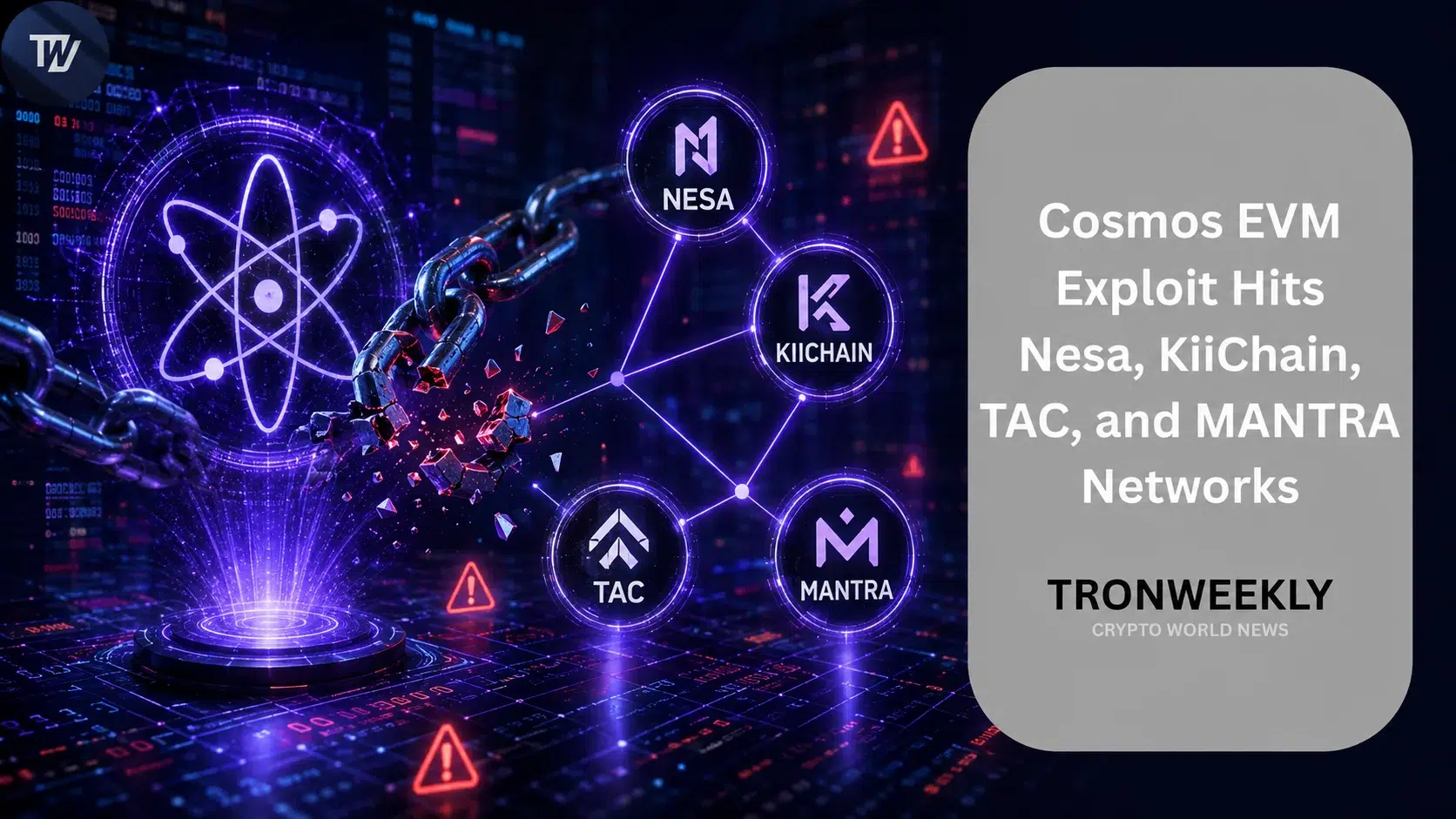 Exploit de Cosmos EVM: la acuñación de 50 millones de dólares en NES en Nesa Chain deja al atacante solo 60.000 dólares; KiiChain y TAC detenidas
