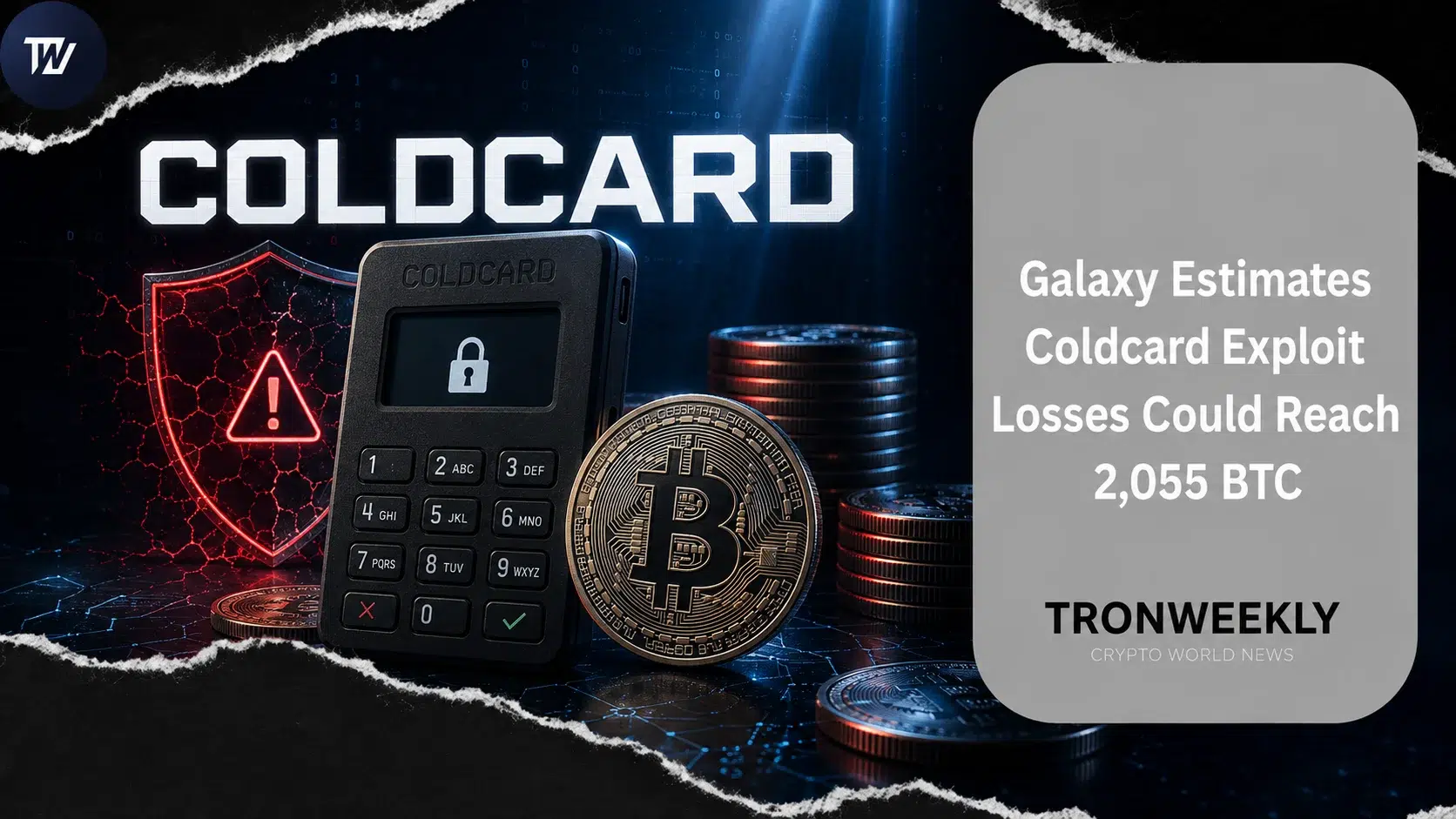 Galaxy Research、Coldcardエクスプロイトによる1,596 BTC盗難を確認、被害総額は2,055 BTCに達する可能性