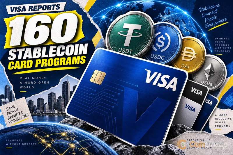 Visa reporta 160 programas de tarjetas vinculadas a stablecoins
