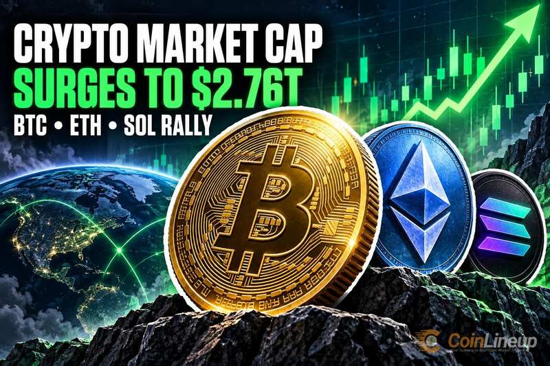 Krypto-Marktkapitalisierung steigt auf 2,76 Billionen US-Dollar, während BTC, ETH und SOL rallyfahren
