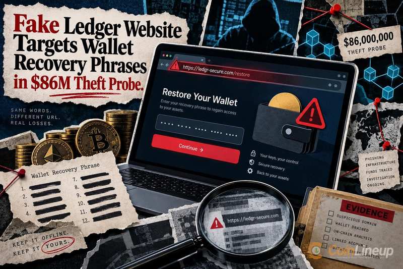 Фальшивый сайт Ledger нацелен на секретные фразы кошельков на фоне расследования кражи на $86 млн