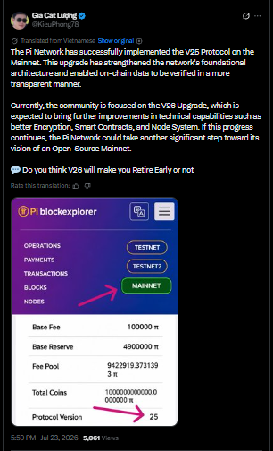 Pi Network V25 Mainnet-Upgrade lenkt Community-Fokus auf mögliche V26-Entwicklungen