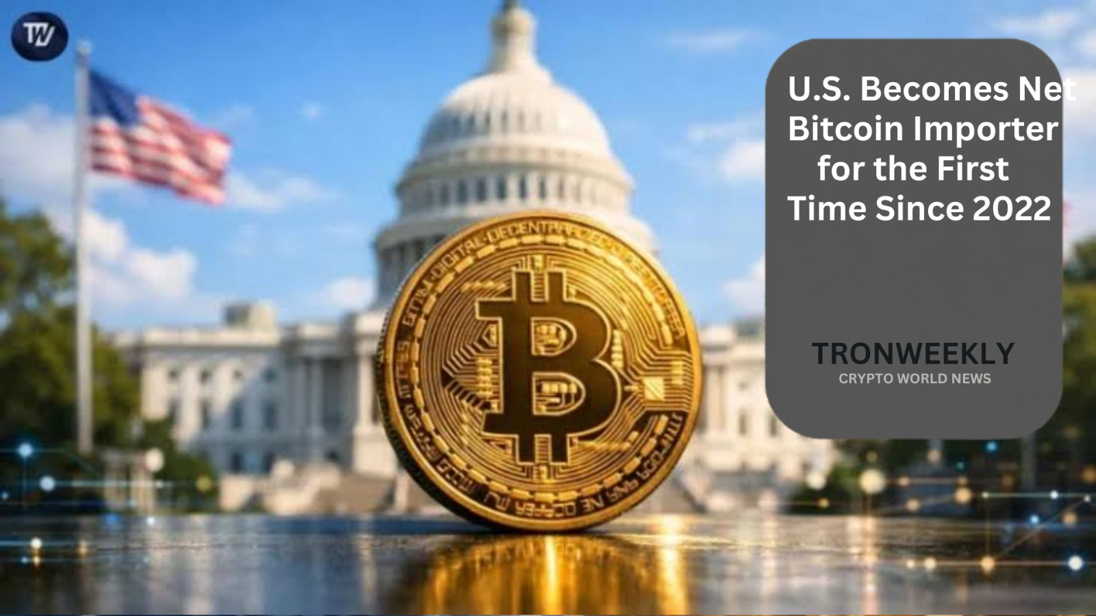 USA werden erstmals seit 2022 Netto-Importeur von Bitcoin, da große Transfers Zuflüsse antreiben
